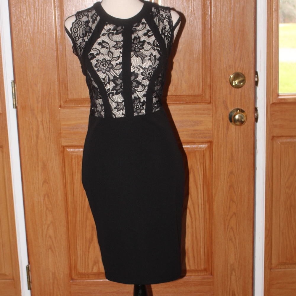 Entry,  Sexy black lace dress small